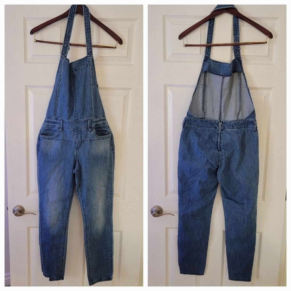 Armani Exchange Halter Denim Overall 26 Open Back Vintage Y2K 90s Jean Jumpsuit